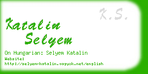 katalin selyem business card